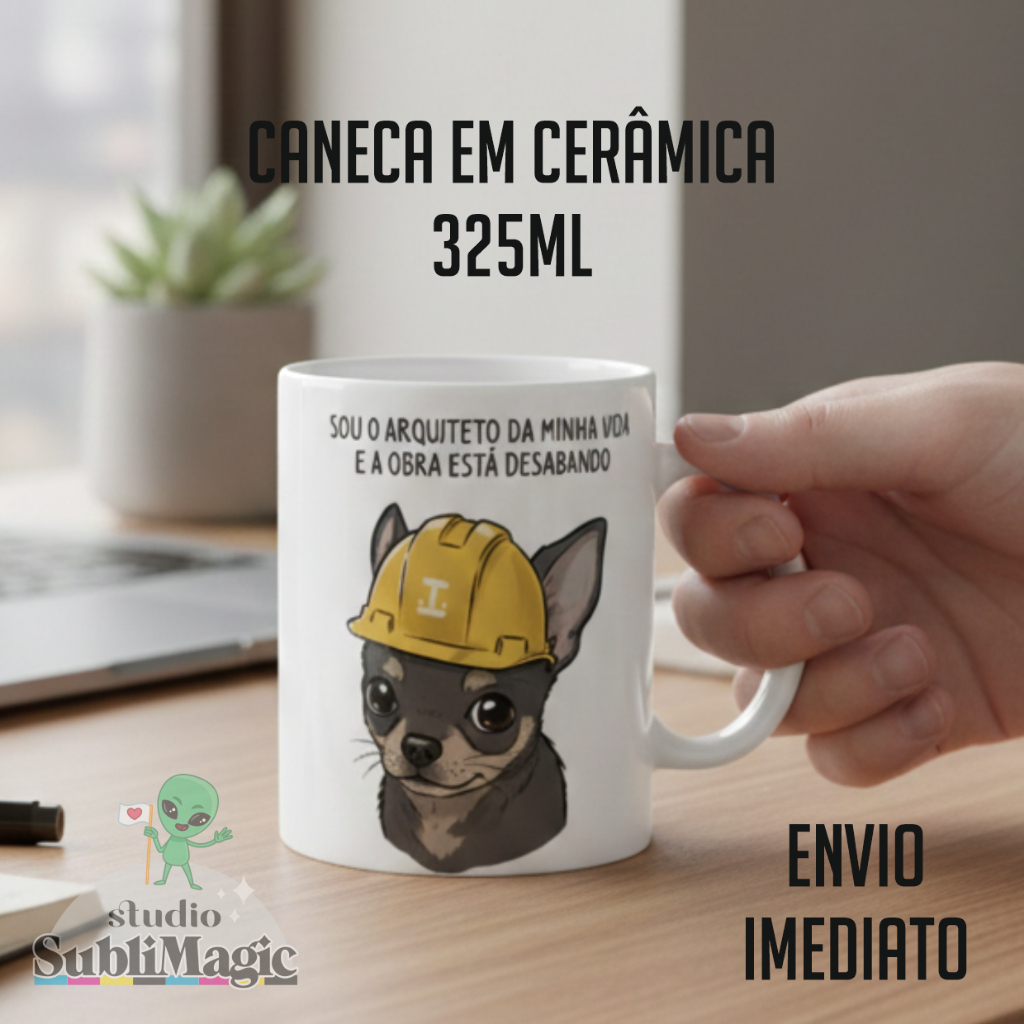 Caneca personalizada meme doguinho arquiteto 325ml