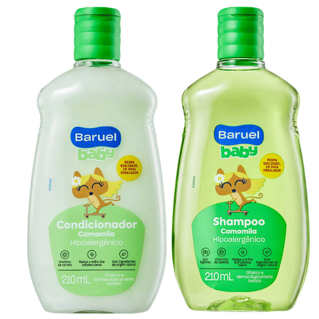 Kit 1Shampoo+1Condicionador Camomila Baruel Baby 210ml cada