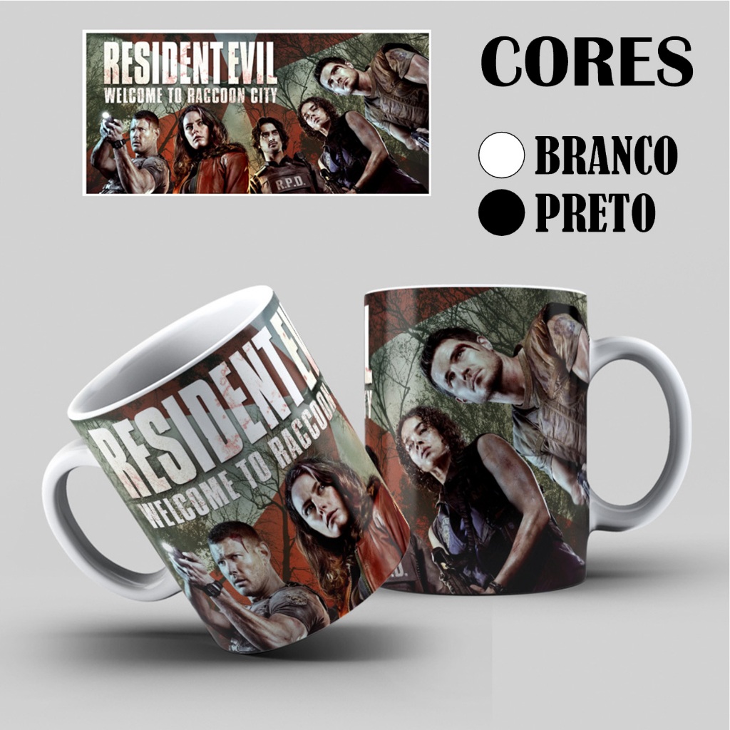 Caneca Resident Evil: Bem-Vindo a Raccoon City (2021): Vários Modelos - Casa e Louça