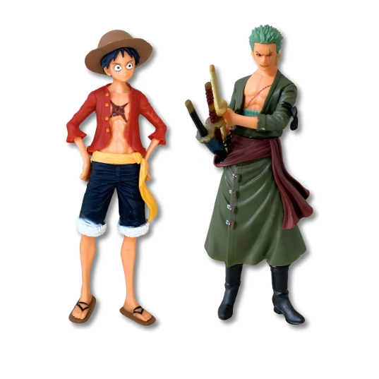 Boneco Action Figure Geek One Piece Luffy & Zoro – 18 cm Anime Colecionável