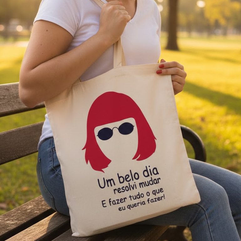 Ecobag Sacola Ecológica Rita Lee Frase de Efeito 100% algodão cru Unissex Estilosa Bolsa