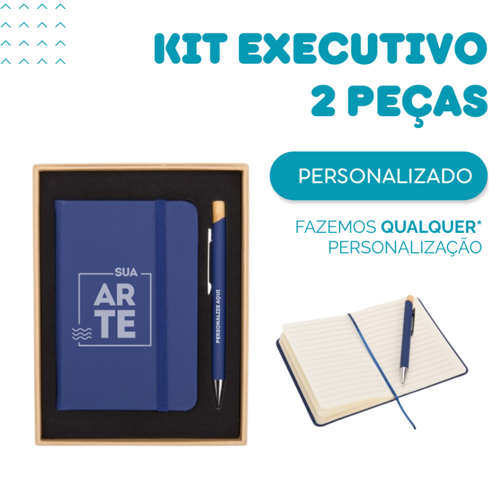 Kit Executivo 2 Peças Personalizado, Nome logo e profissões