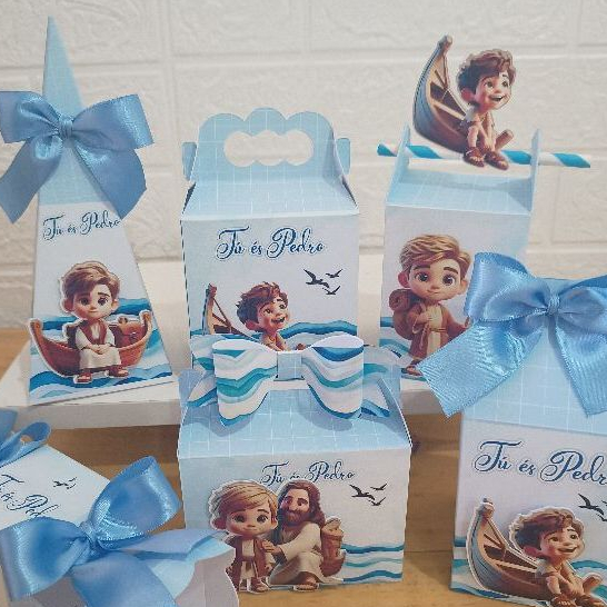 kit festa cxs personalizadas Tù és Pedro  chá revelação chá de bebê festa infantil Tù és Pedro