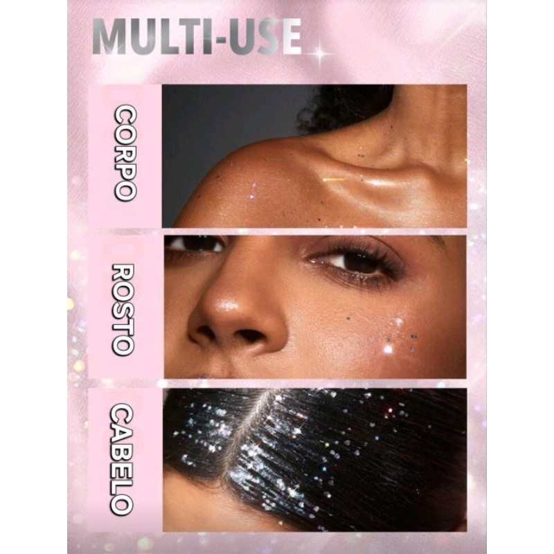 Iluminador Glitter Sheglam Corporal Rosto e cabelo alta fixação longa duração Carnaval