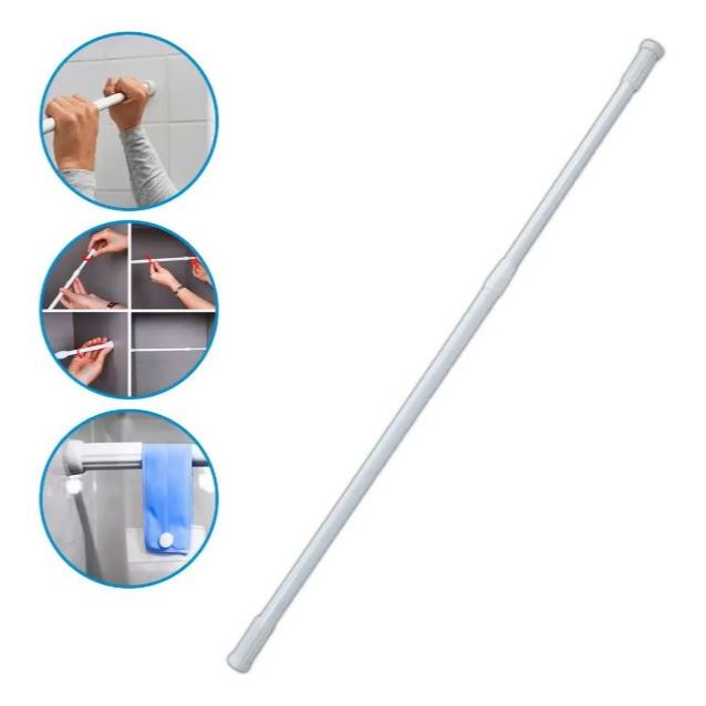 Varão Extensível Haste Bastão Cortina Banheiro 110 A 200 Cm Branco em Oferta na Shopee