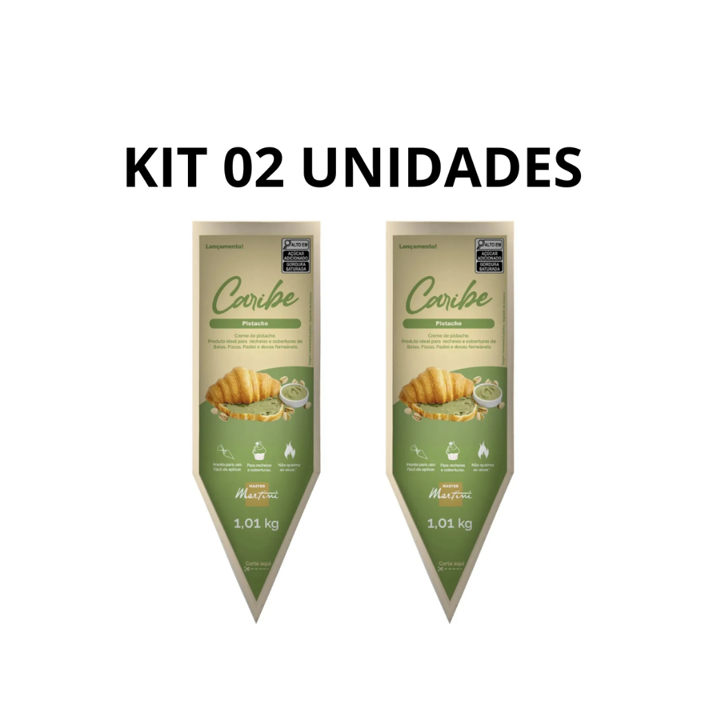 Kit 02 Creme de Pistache Caribe Master Martini 1,01kg Recheio para Bolo