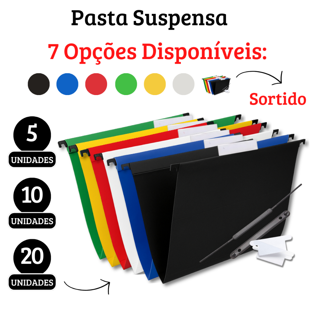 Kits Pastas Suspensas Papel Duplex Color Diversas Quantidades Arquivo Escritório Organização Documentos em Oferta na Shopee