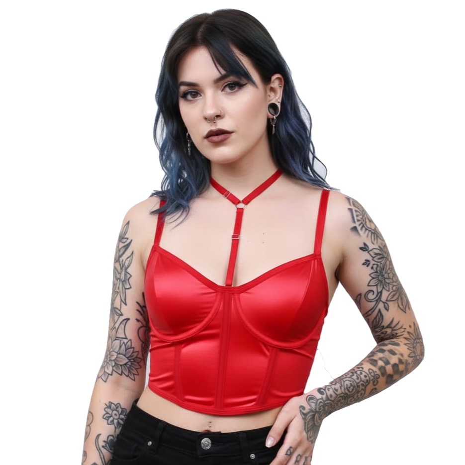 Corpete Cropped Sutiã Cirre Strappy