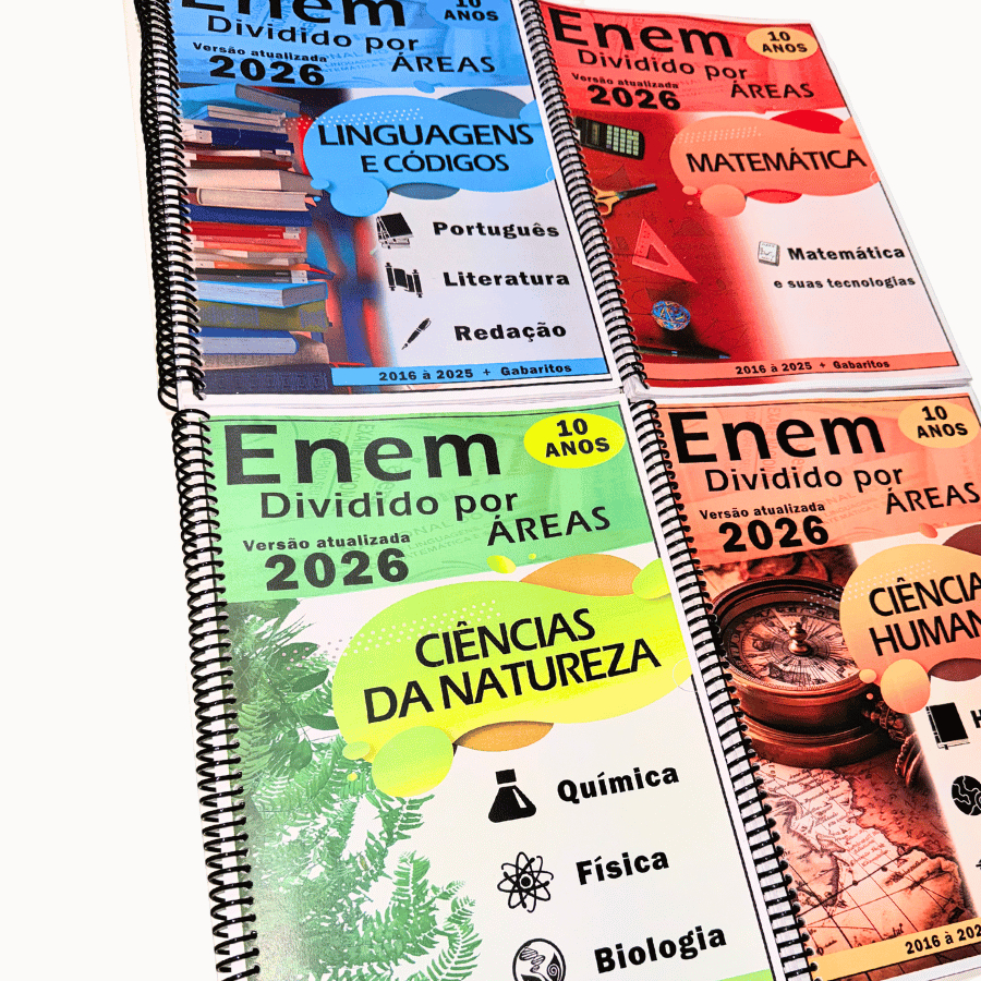 Kit Enem completo por áreas - Matemática, natureza, linguagens e humanas