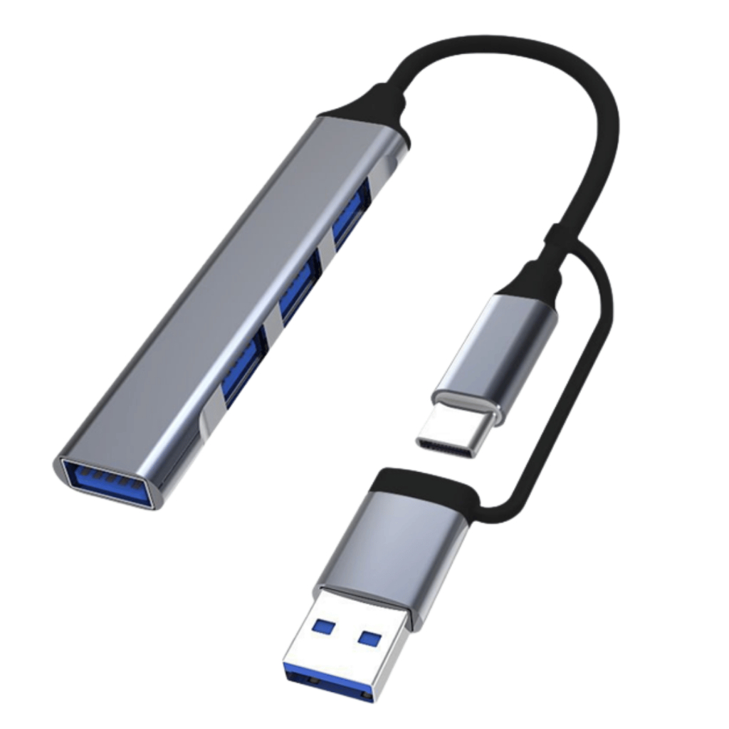 Adaptador Hub 4 em 1 USB 3.0 + Tipo C Universal Para Notebook e PC Alta Velocidade em Oferta na Shopee