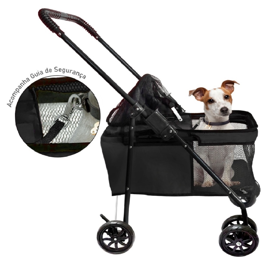 Carrinho de Passeio para PET até 15 kg. Carro Transporte Viagem Cães e Gatos