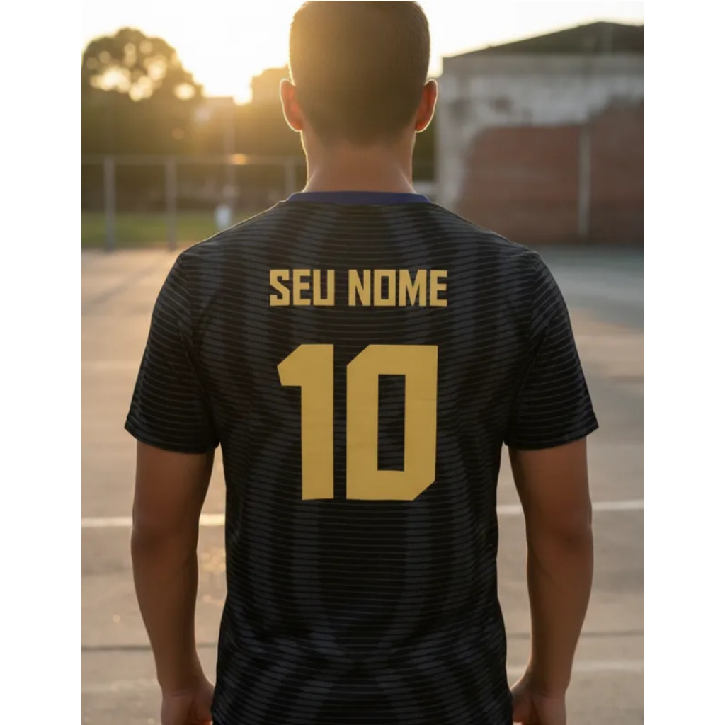 Camiseta Camisa Brasil Preta Torcedor 2026