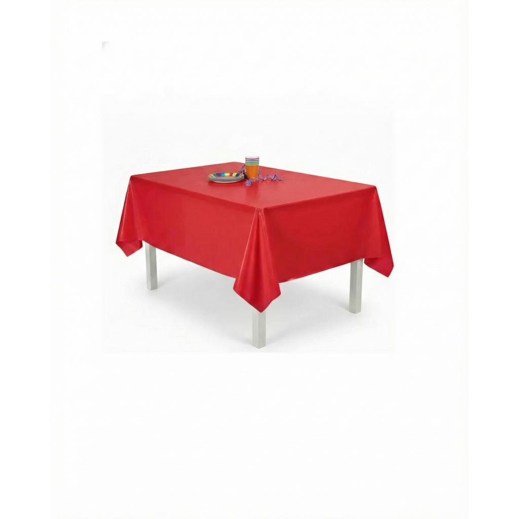 Toalha De Mesa Pvc Vermelha Retangular 137x183cm Festa Vermelho Quadrado