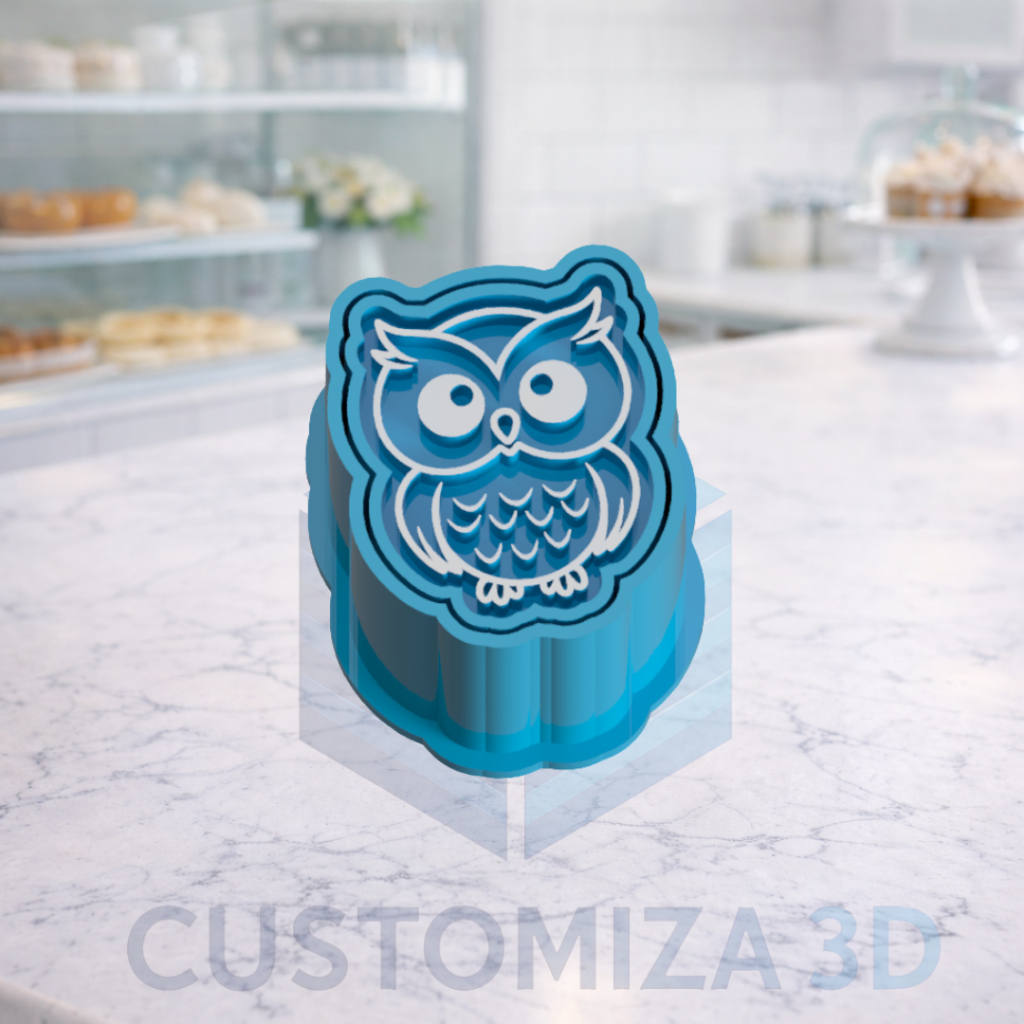 Modelador Ejetor Coruja | Carimbo para Brigadeiro, Doce, Fondant, Massa e Biscoito
