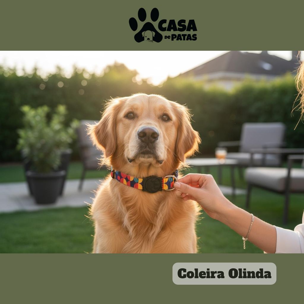 Coleira de pescoço Pet para Cachorro Varias estampas tamanho P M G em Oferta na Shopee