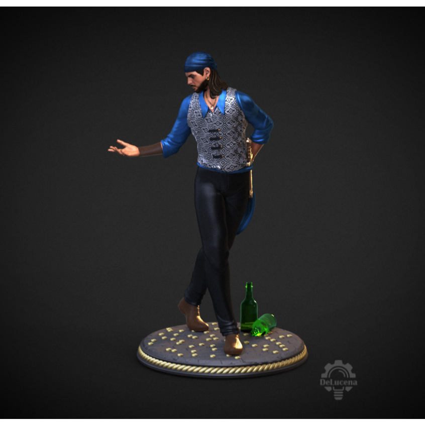 Imagem Estatueta Cigano 20 cm - Escolha a Cor da Roupa - Umbanda - Impressão 3D
