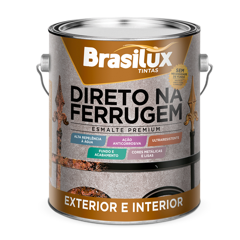 TINTA DIRETO NA FERRUGEM ESM. SINT 900ML BRASILUX - TINTA PARA PORTÃO TINTA PARA JANELA.