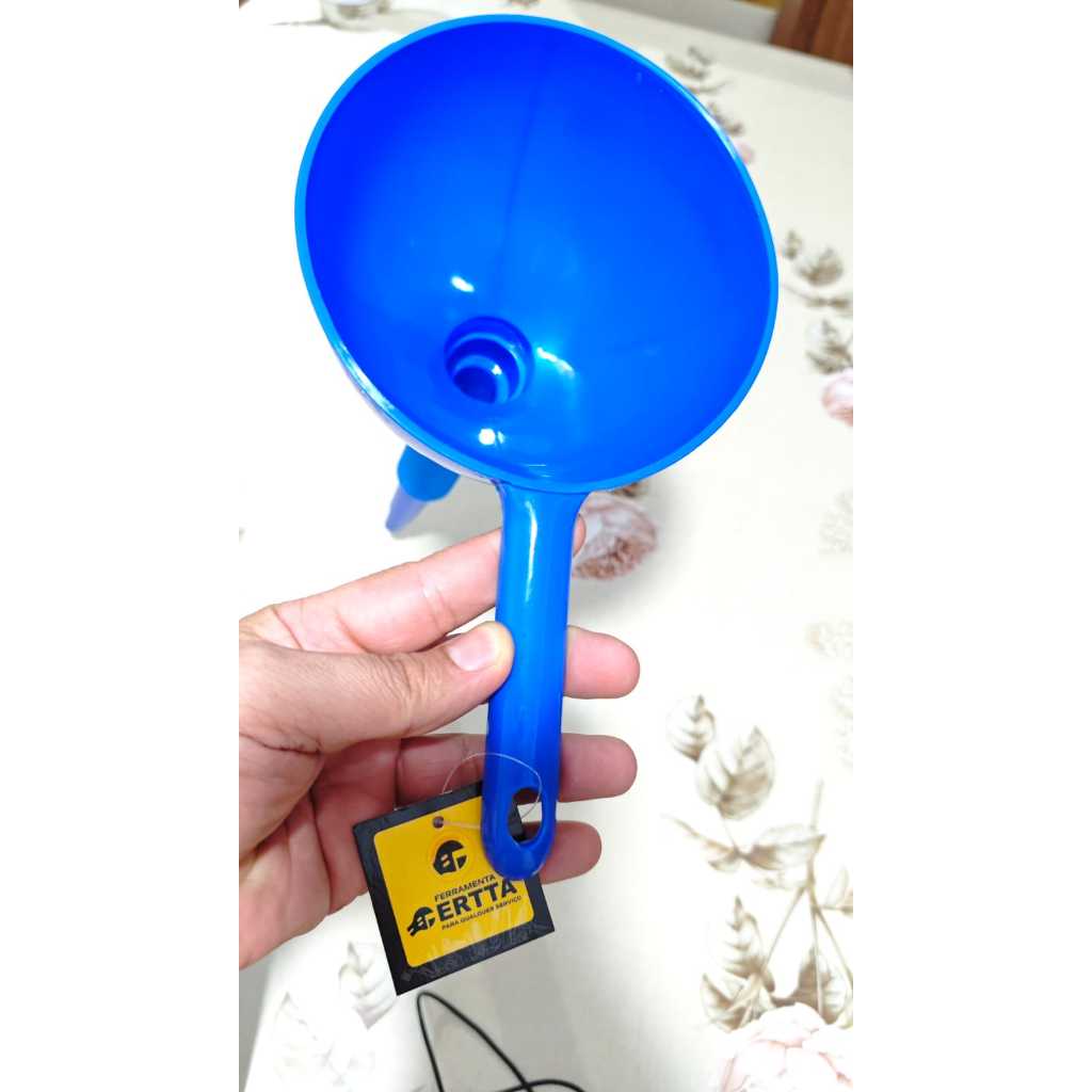Funil Automotivo Azul Flexível com Alça - Haste Sanfonada para Óleo e Gasolina - Fluxo Rápido