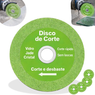 Disco de Corte Diamantado para Vidro Porcelana Piso Cerâmica Verde 100mm Kit 1/3/5 em Oferta na Shopee