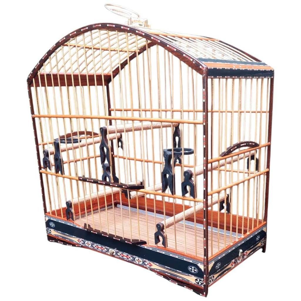 Gaiola Trinca Ferro Pixarro Luxo Torneio Com Capa Poleiros De Cortiça Porta Sementes Premium