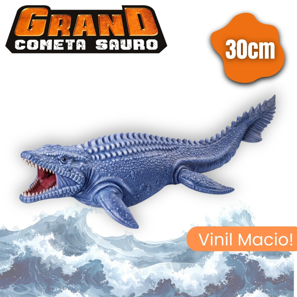 Dinossauro Mossassauro Brinquedo Infantil 30cm Dino Aquático Realista em Vinil Cometa Menino Menina Presente barato