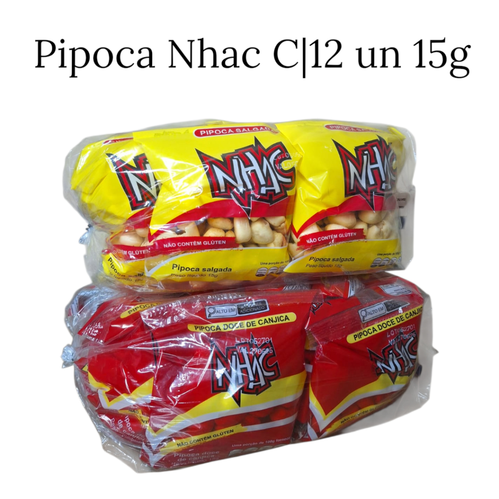 Pipoca Nhac Doce|Salgada Pacote Mini C|12un 15g em Oferta na Shopee