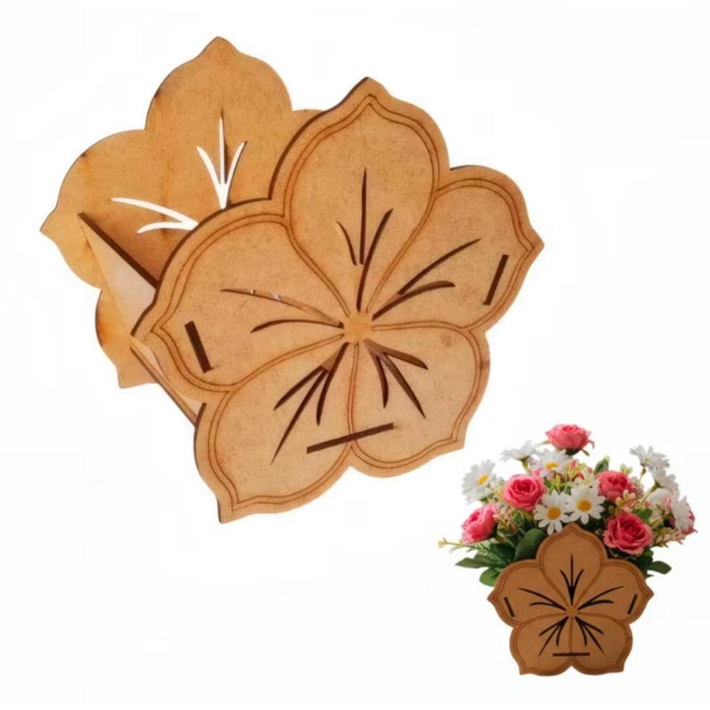 Cachepô Centro de Mesa Flor MDF Cru Decoração de Festas Aniversário Casamento Lembrancinha em Oferta na Shopee