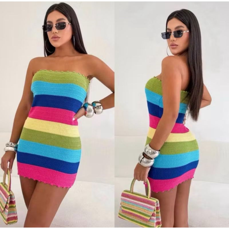 Vestido Feminino Virgínia Carnaval Tubinho Curto Tricô em Oferta na Shopee