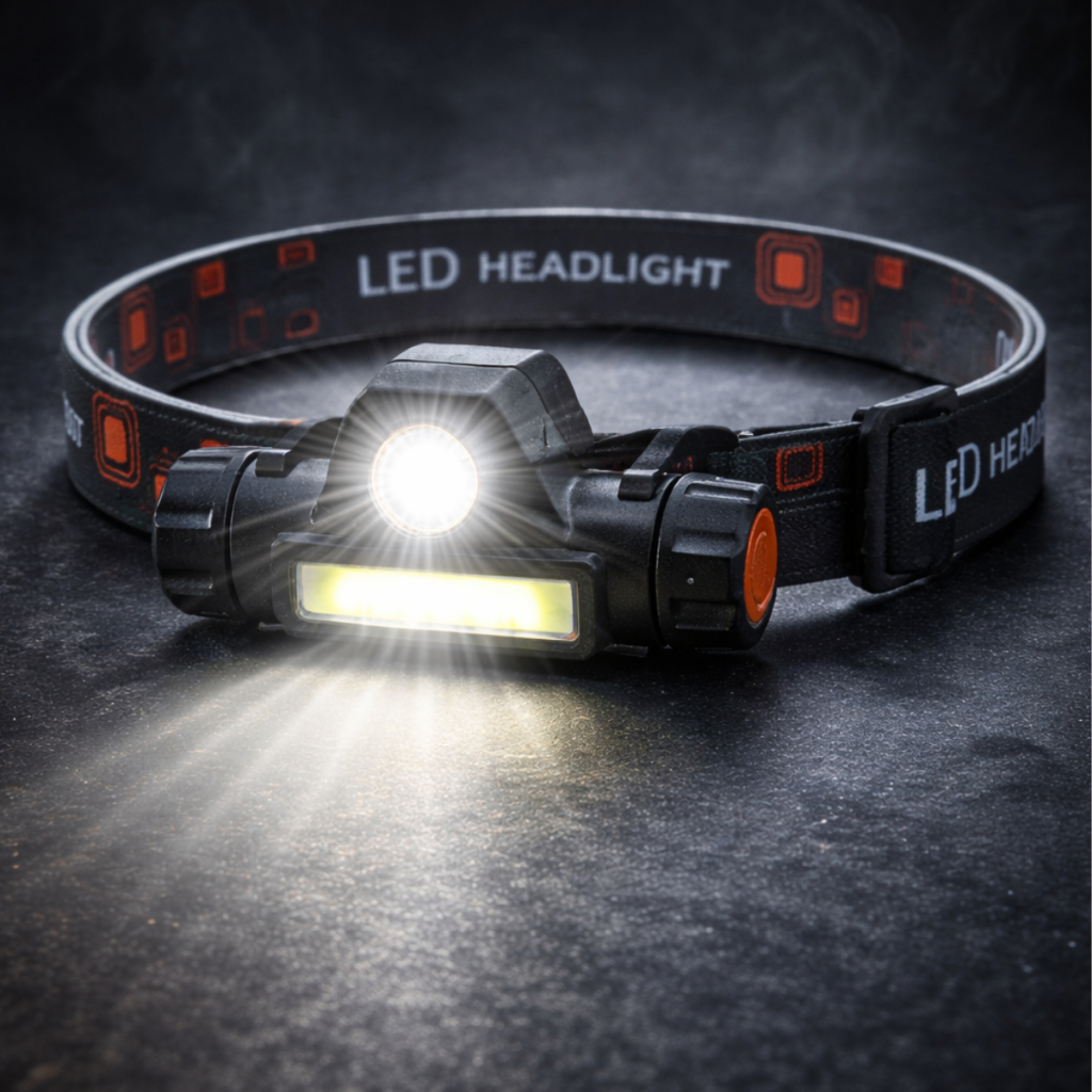 Lanterna de Cabeça LED Recarregável para Capacete com 2 Modos Trilha Camping Trabalho