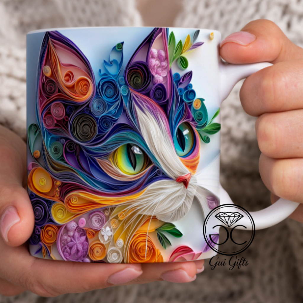 Caneca Gatinho personalizada impressão realista / caneca ceramica/ caneca estilo 3d Gatinho em Oferta na Shopee