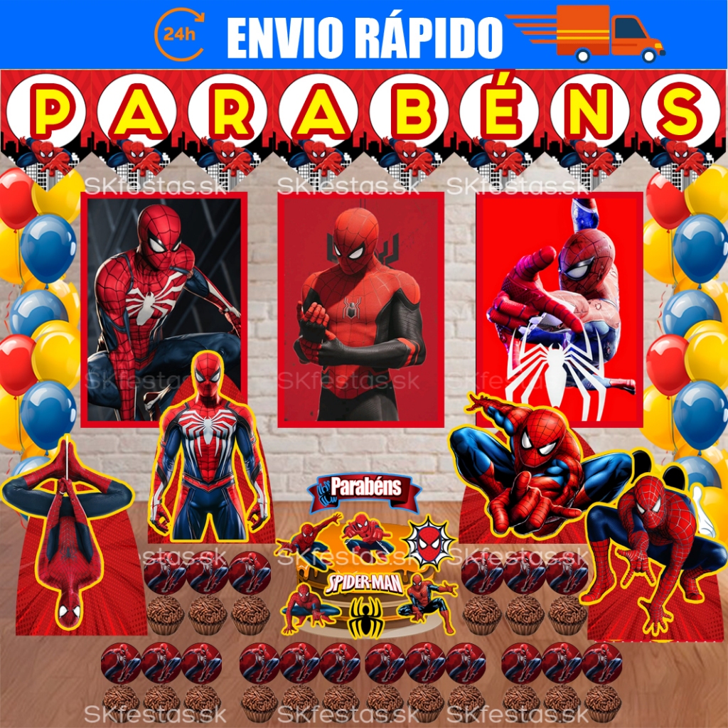 Kit Festa - Homem Aranha - Spider-Man - Aniversário - Festa - Mêsversário em Oferta na Shopee