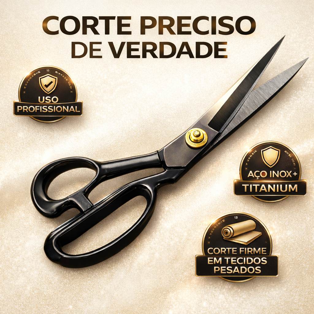 Tesoura de Alfaiate Profissional Titanium Corte Preciso Costura 11 Polegadas
