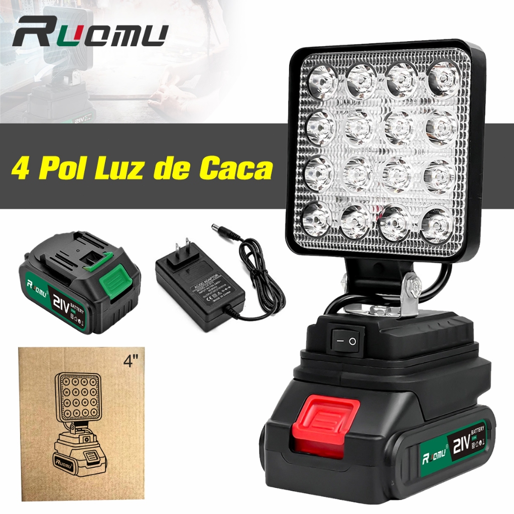 Flashlight reflector lamp LED light 4 polegadas portátil 21v recarregável bateria