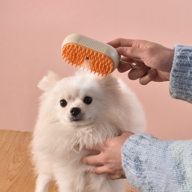 Escova a Vapor 3 em 1 para Pets - Remove Pelo, Massageia e Relaxa-Y2