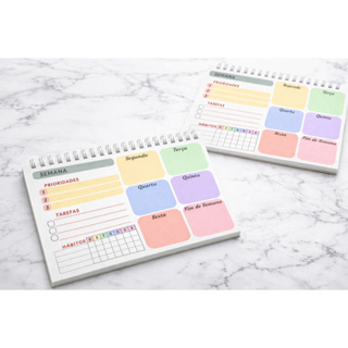 Planner Semanal – A4 ou A5 | 50 Folhas | Papel 90g | Capa Clear Premium em Oferta na Shopee