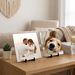 02 Quadros de Mesa Personalizado Tamanho 20x20cm presente namoral casal com suporte COM SUA IMAGEM em Oferta na Shopee