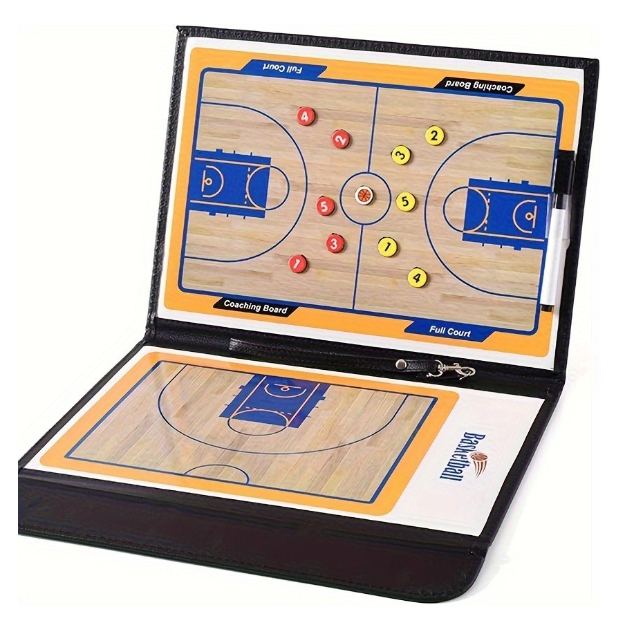 Prancheta Tática de Basquete/Futebol Dobrável Portátil com Marcadores Magnéticos