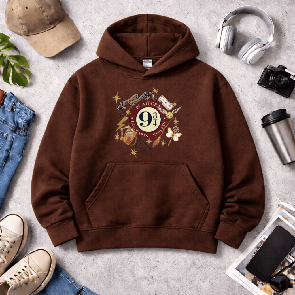 Moletom Harry Potter Adulto Unissex | Plataforma 9¾ com Estampa Hogwarts Express - Moletom Confortavel para dias Frios