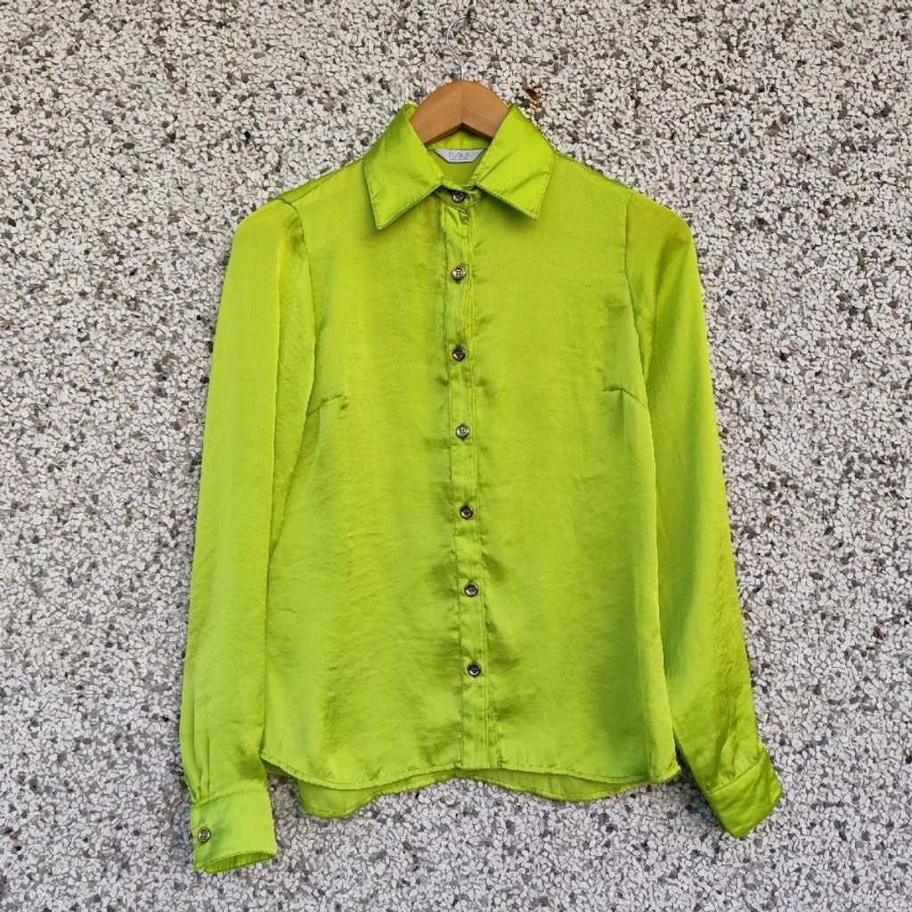 Camisa neon cetim | PP (Brechó)