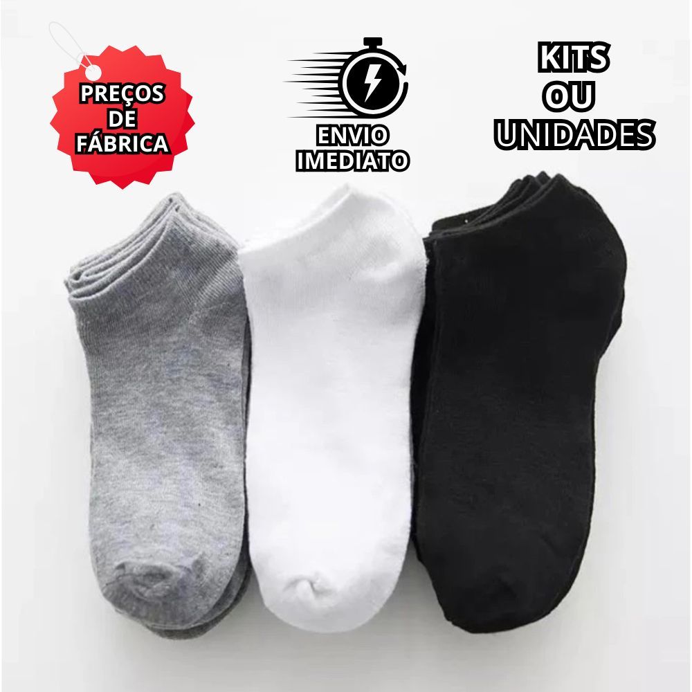 Kits Pares Meias Soquete Cano Curto Comfort Unissex Cores em Oferta na Shopee