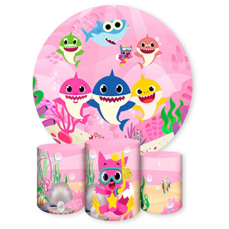 Trio Capas de cilindro * Painel Redondo Veste fácil Tema Baby shark Envio já — imagem 2 de 2