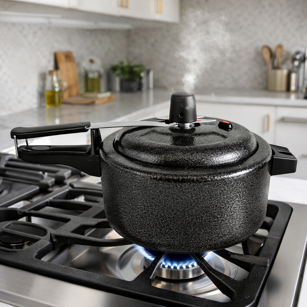 Panela Pressão 7 Litros Alumínio Reforçado Craqueada Cozimento Rápido Cozinha Craquelada
