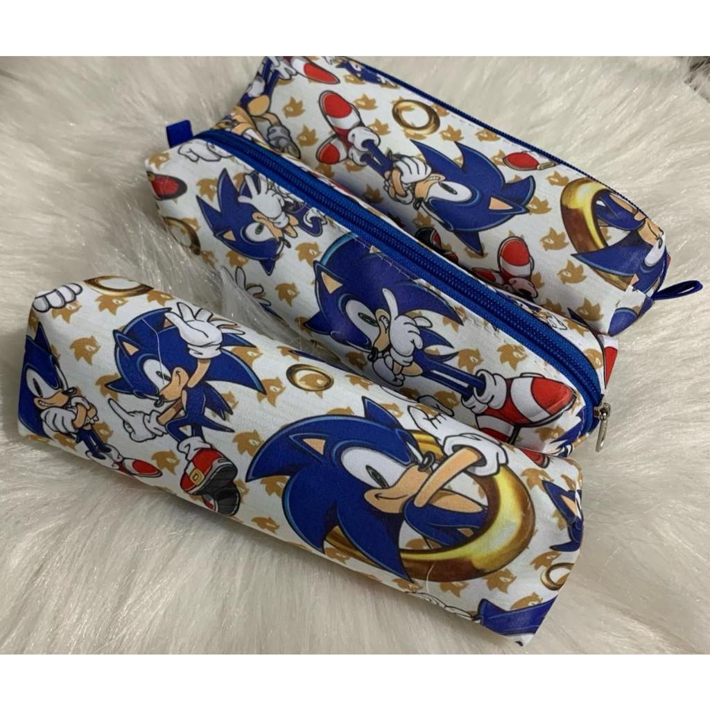 Estojo Escolar Organizador Faculdade Sonic Lápis Caneta em Oferta na Shopee