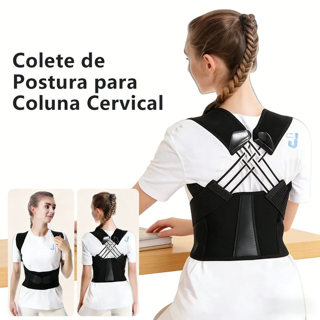 Colete de Postura para Coluna Cervical Alinhamento e Conforto Durável em Oferta na Shopee