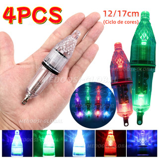 4PCS Luz Led Noturna Subaquática Alimentada por Bateria para Isca de Pesca e Exterior