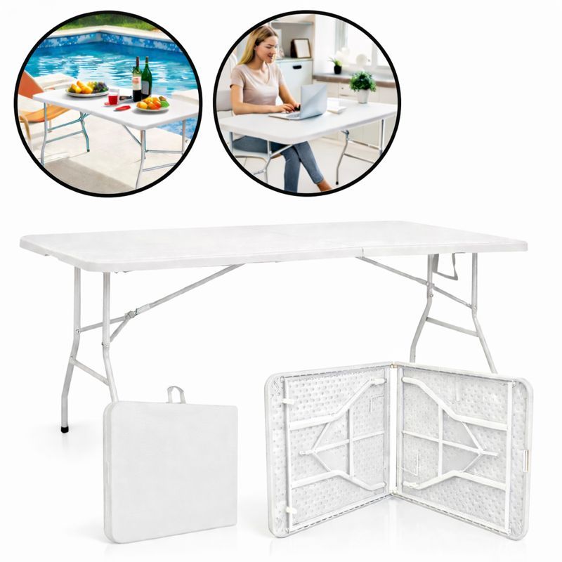 Mesa Dobrável Portátil Multiuso 1,80m – Prática e Resistente | Brielli Home