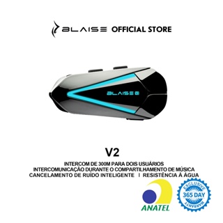 Blaise V2 Intercomunicador Capacete/IPX6/1000mAh/500m/15h/Cancelamento de ruído ENC em Oferta na Shopee
