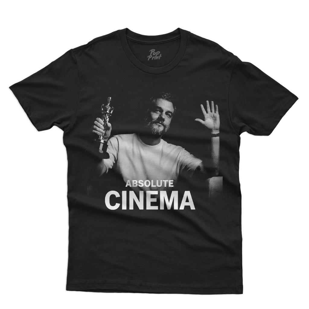 Camiseta Wagner Moura Absolute Cinema Oscar Preta Unissex Estampa Exclusiva Cinema Nacional FS-04