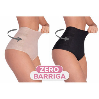 kit 2 Calça Cinta Modeladora Zero Barriga Levanta Bumbum Conforto Galena Alta Cós cos alto