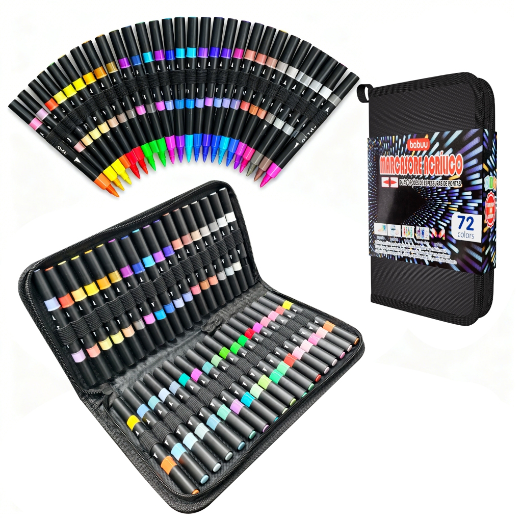Marcadora Acrílica 120/72/48 Cores Dupla De Ponta Fina à Prova d'água  tinta Canetinhas Coloridas marcador Caneta empate